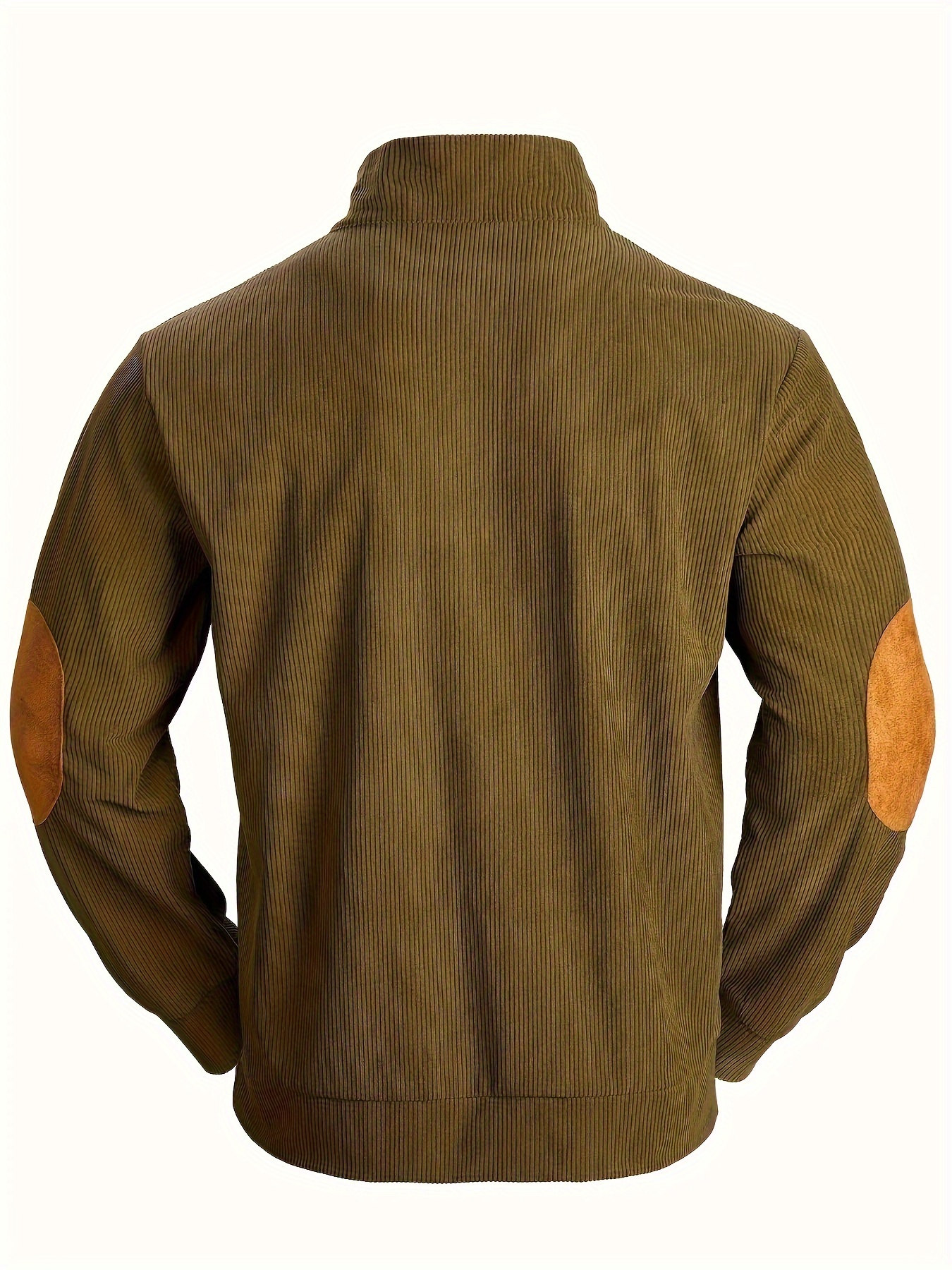 mens stand neck corduroy sweatshirt pullover for men solid color sweatshirts for long sleeve tops details 1